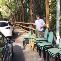 steve cleaning chairs